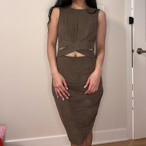 Guess Elegant Olive Green Dress